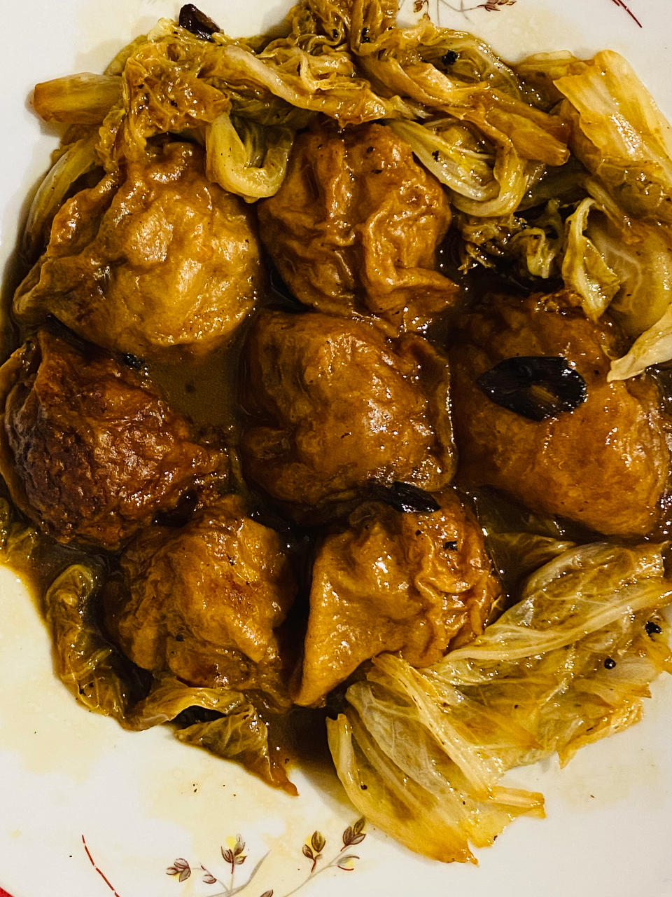 红烧油面筋塞肉