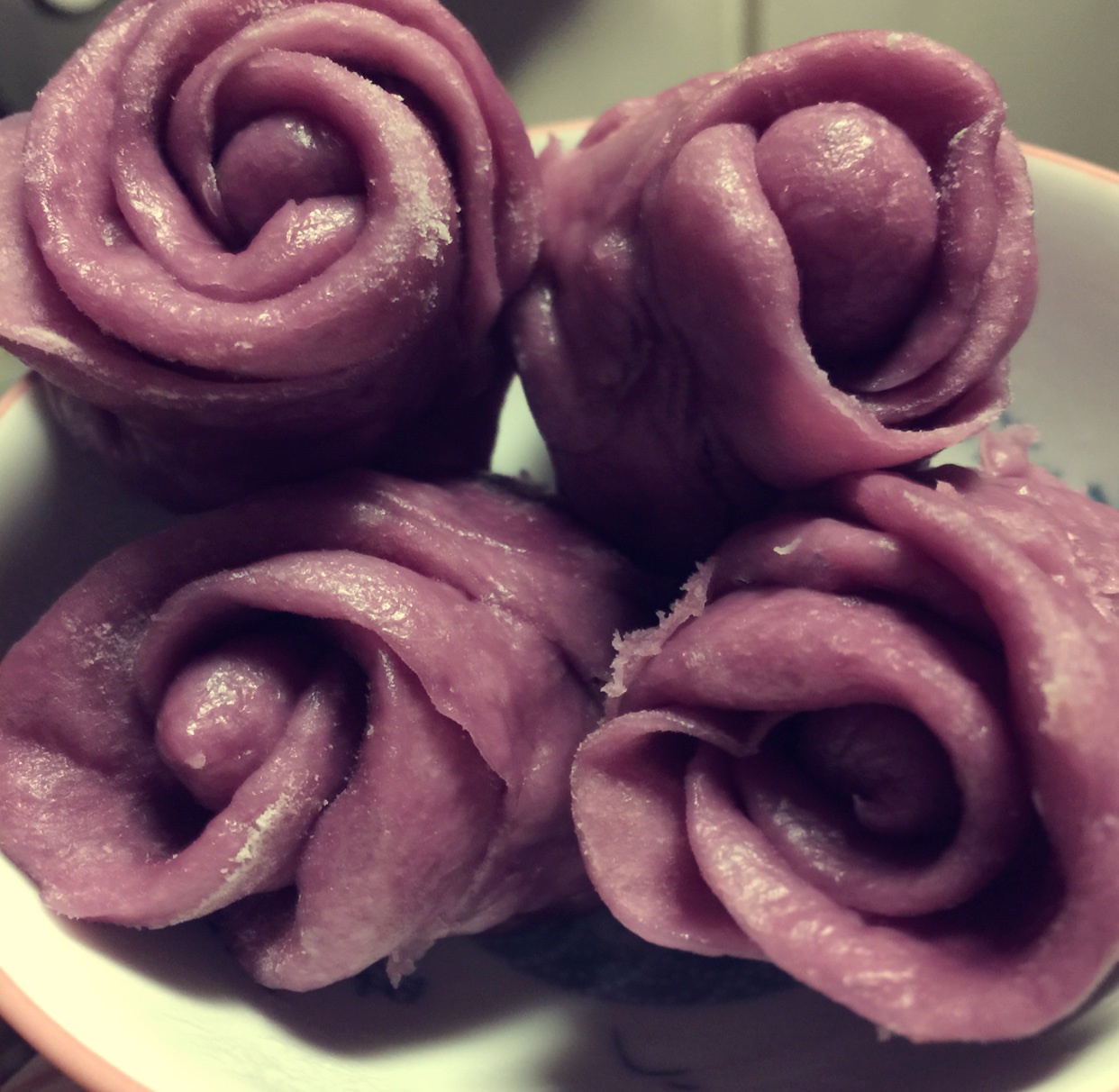 紫薯玫瑰花馒头