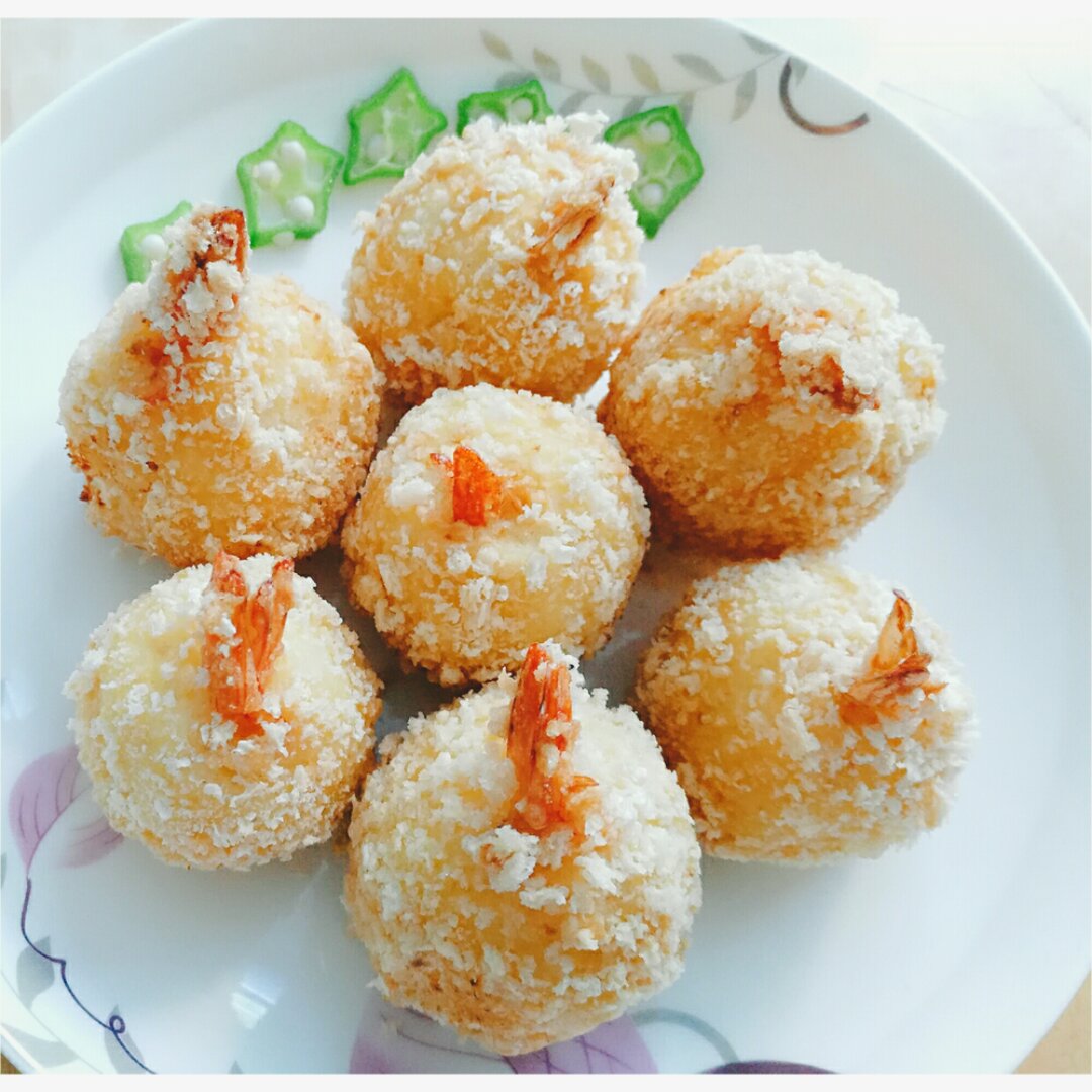 土豆泥鲜虾球