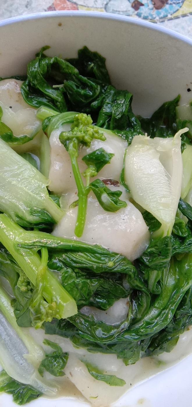 白菜苔炒糍粑的做法