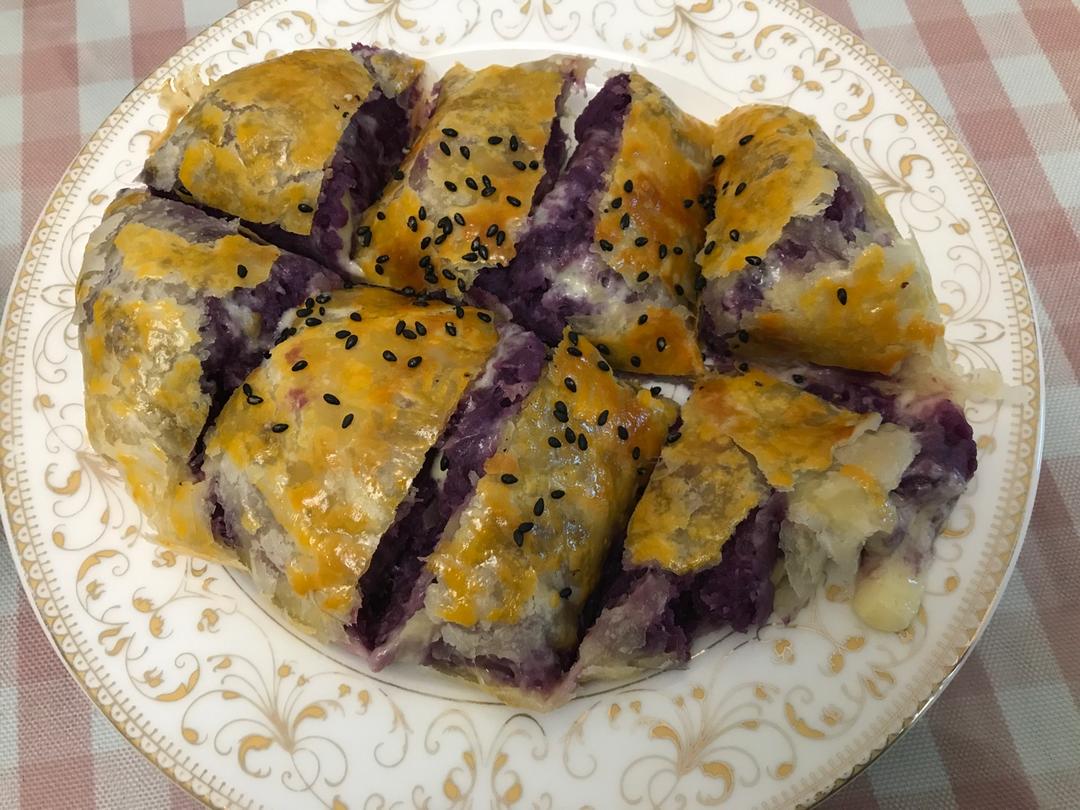 奶香芝士紫薯饼