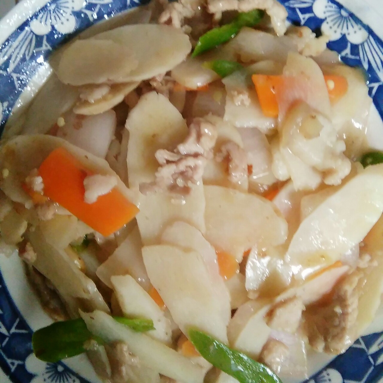 肉片炒山药