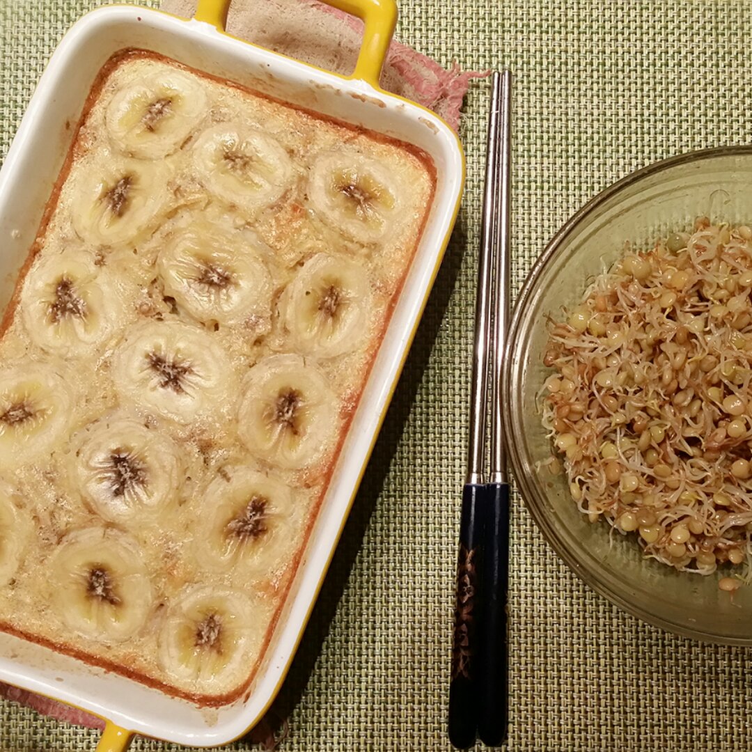减脂餐：香蕉燕麦烤蛋奶