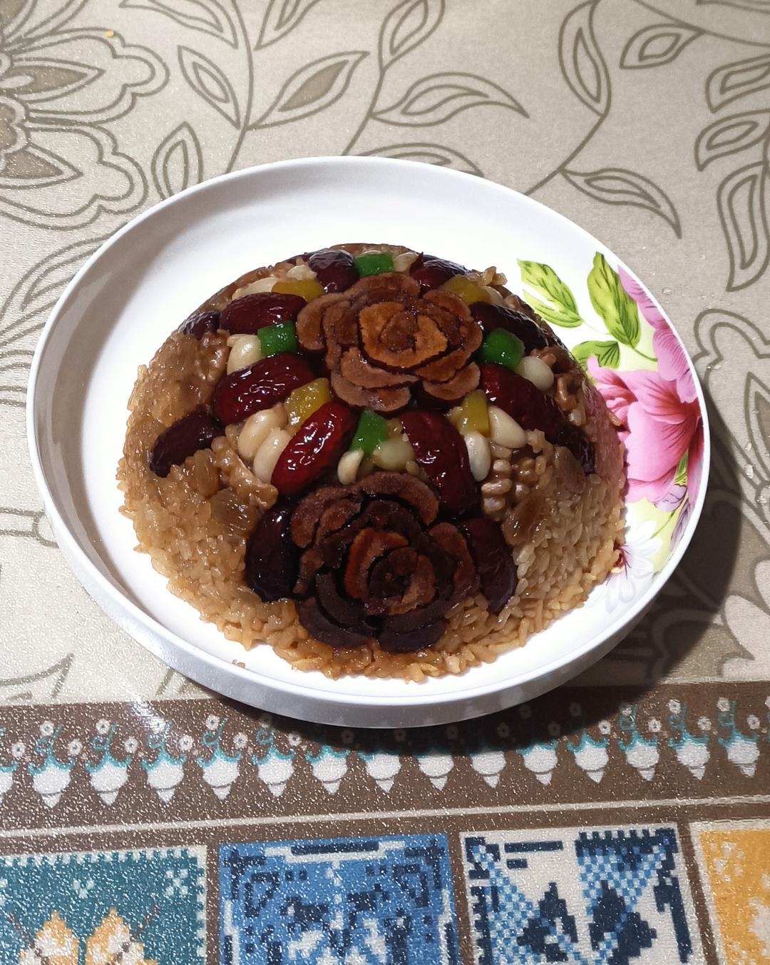 过年必备八宝饭-玫瑰花豆沙馅儿的