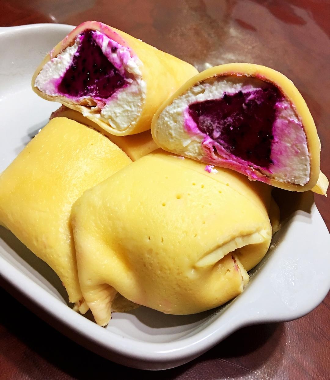 baby峯做的红心火龙果班戟