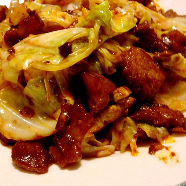 圆白菜回锅肉