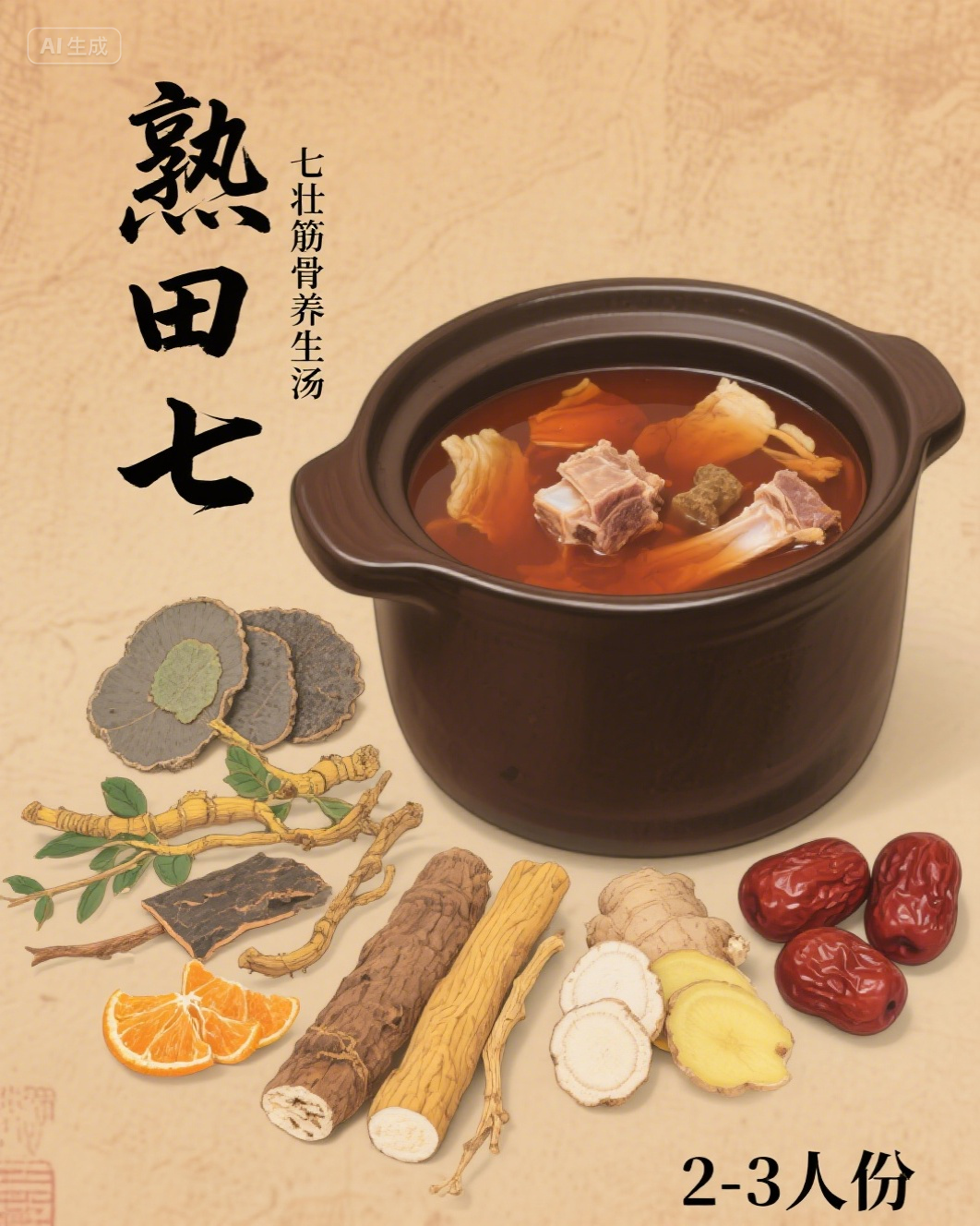 🥣熟田七壮筋骨养生汤「煲靓汤」的做法