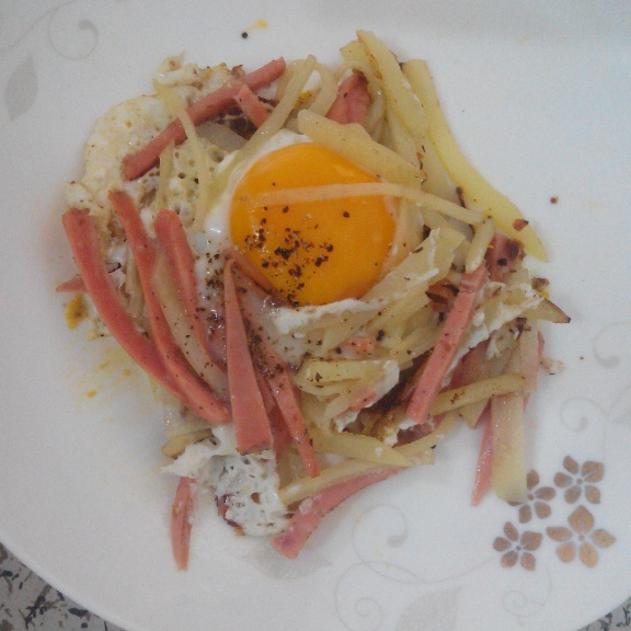 快手早餐—马铃薯火腿蛋