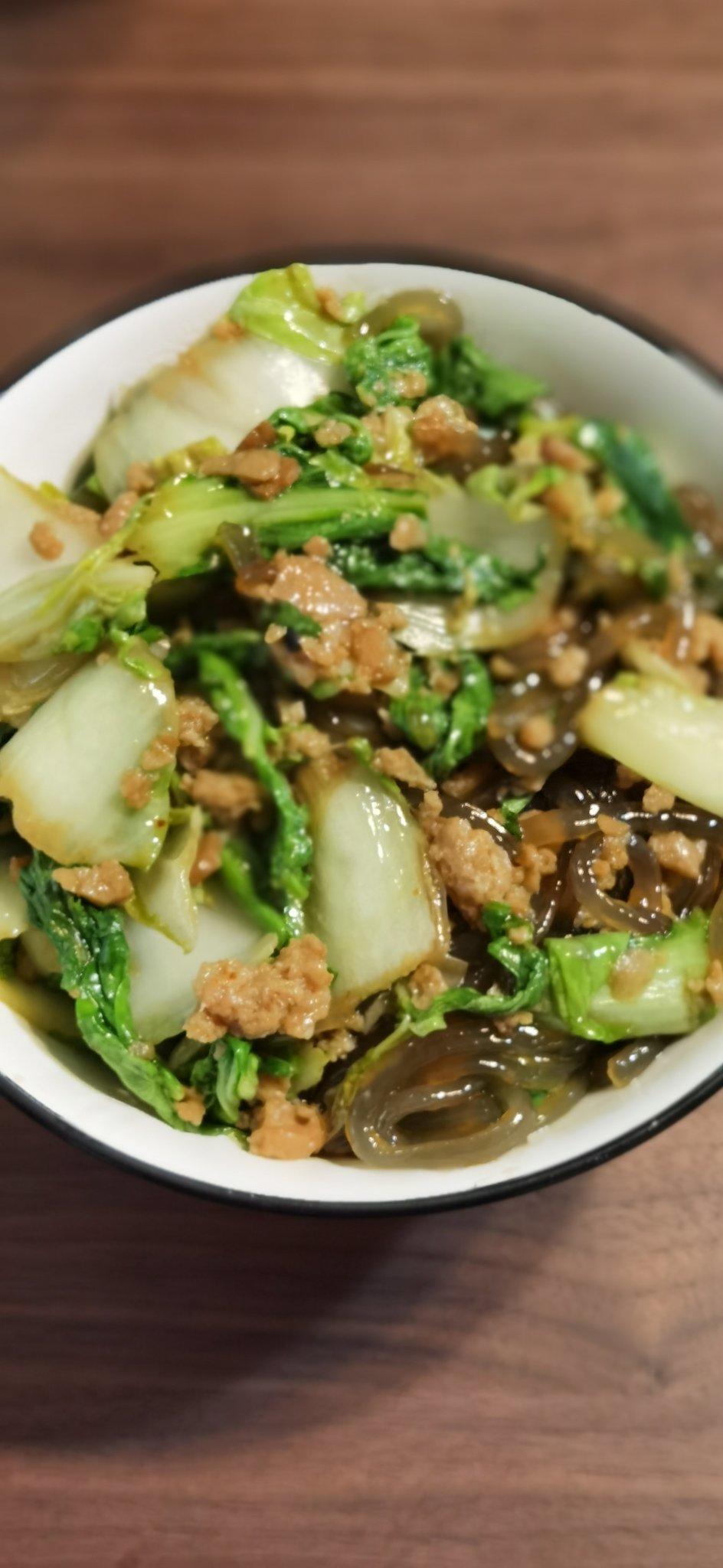 肉末粉丝小白菜
