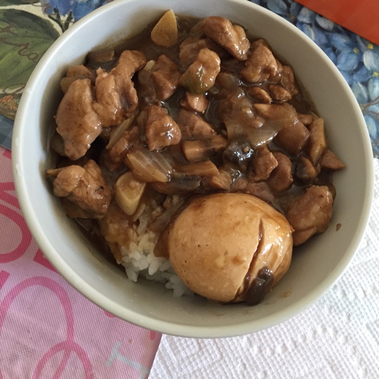 洋葱酥卤肉饭
