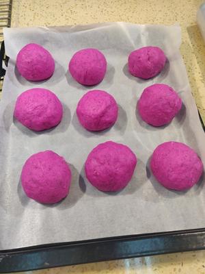 火龙果爆浆蓝莓面包松下蒸烤箱+面包机的做法 步骤6