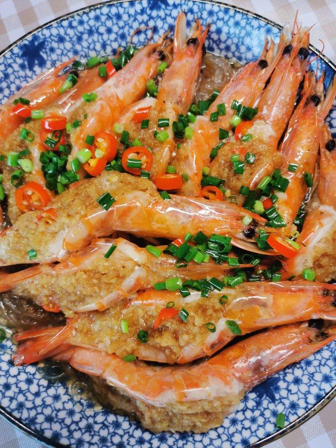 0失败的蒜茸酱粉丝蒸虾🦐🦐🦐（蒜茸酱衍生菜谱）