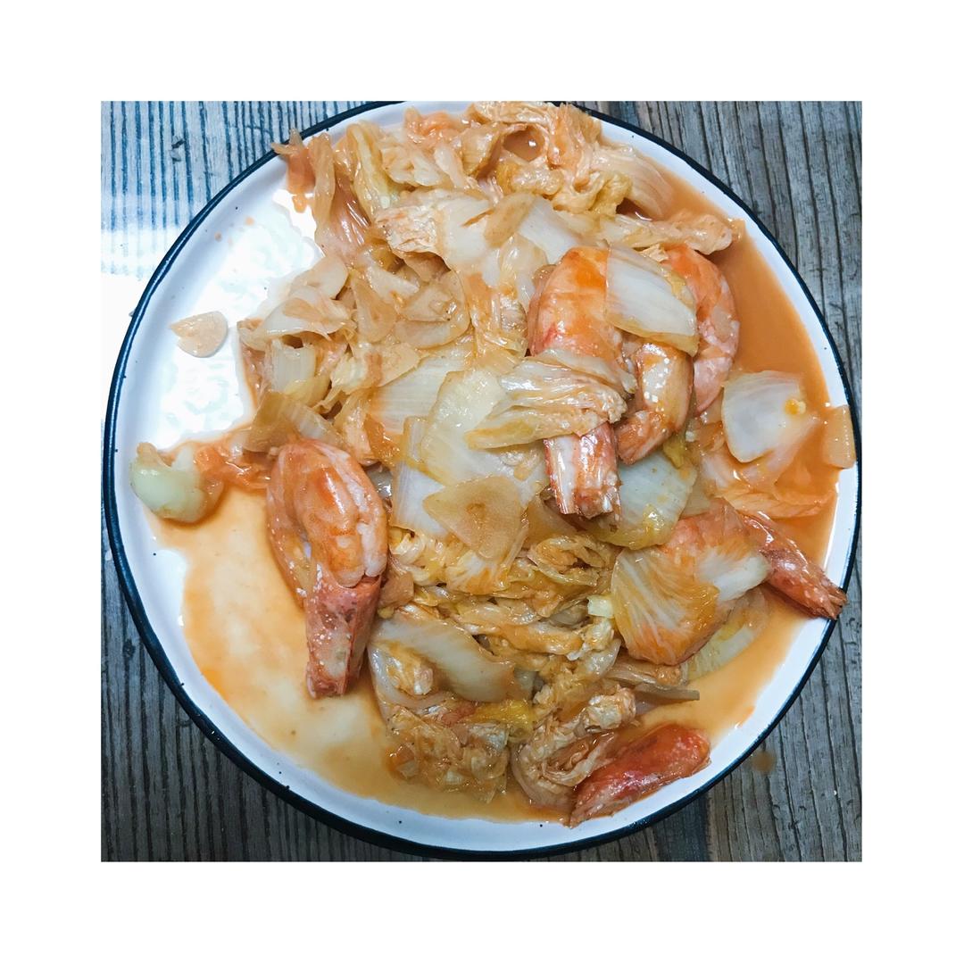 大虾炒白菜