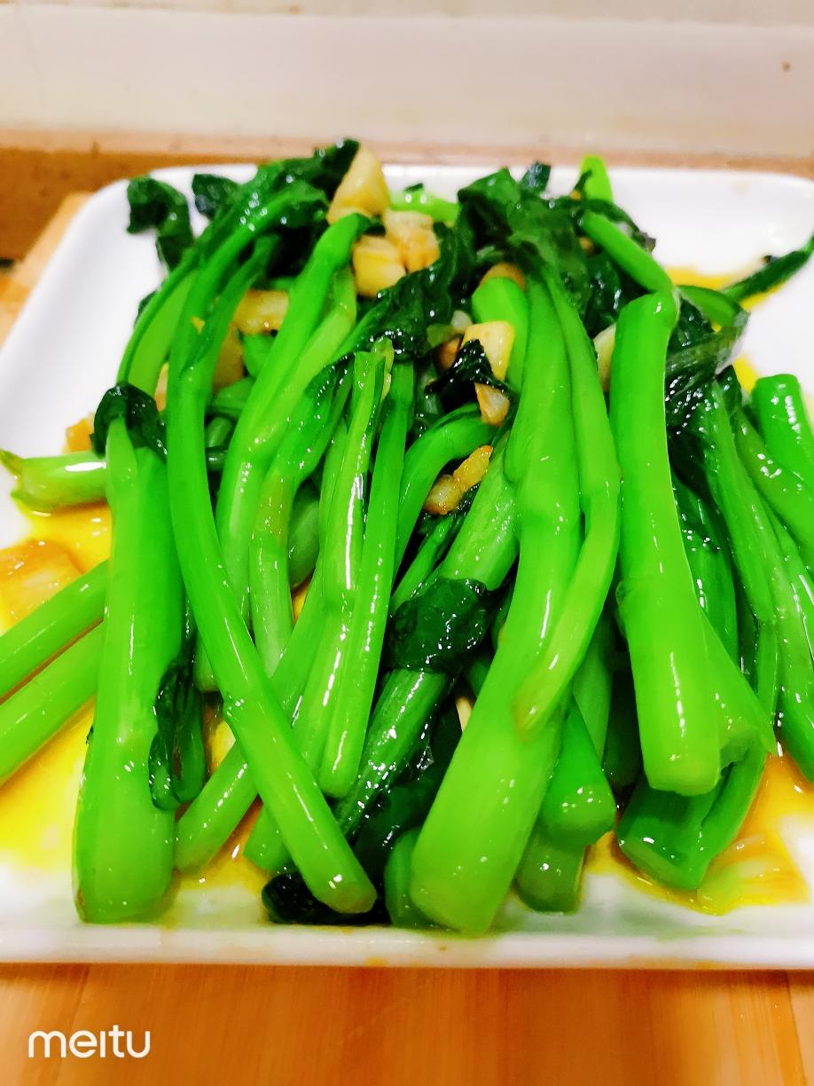 素炒菜心的做法