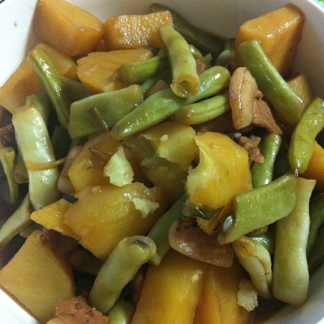 xsscj靖靖做的土豆炖扁豆