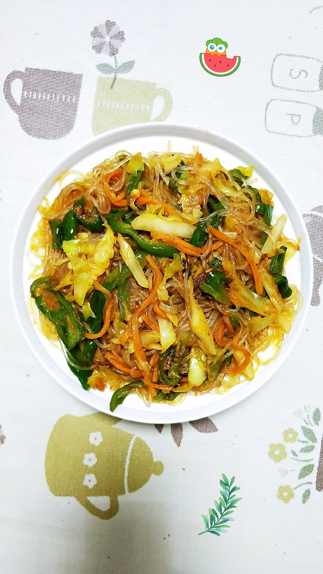 卷心菜炒粉丝 Glass noodles with Cabbage