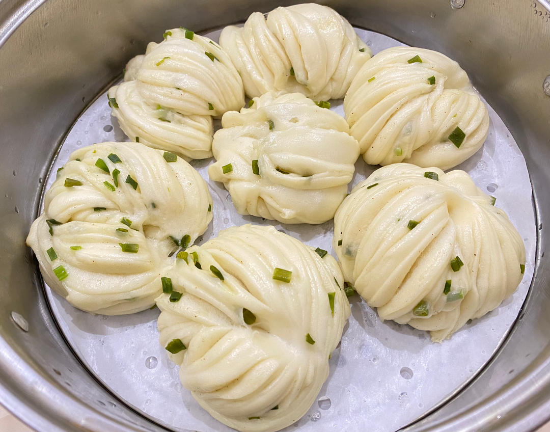 葱油花卷，一根筷子卷出漂亮的造型