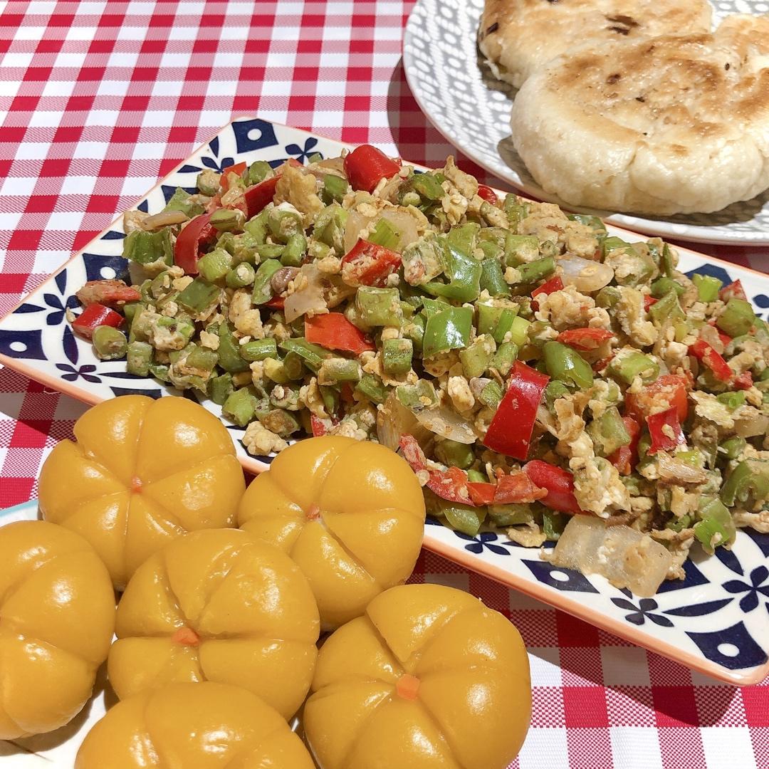 豆角炒鸡蛋