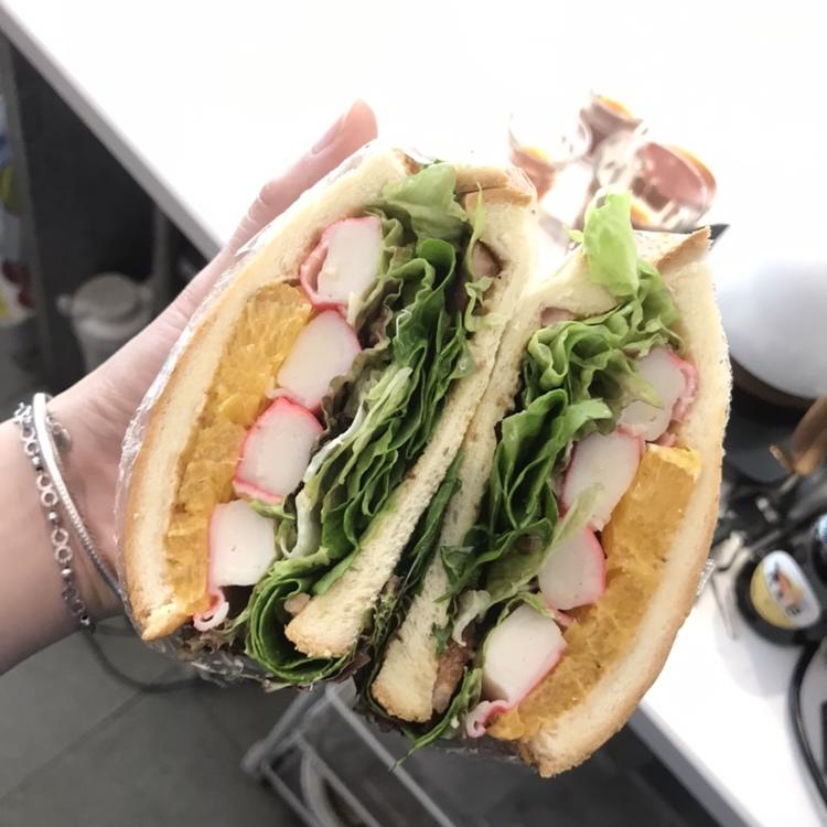 蟹棒紫薯火腿三明治