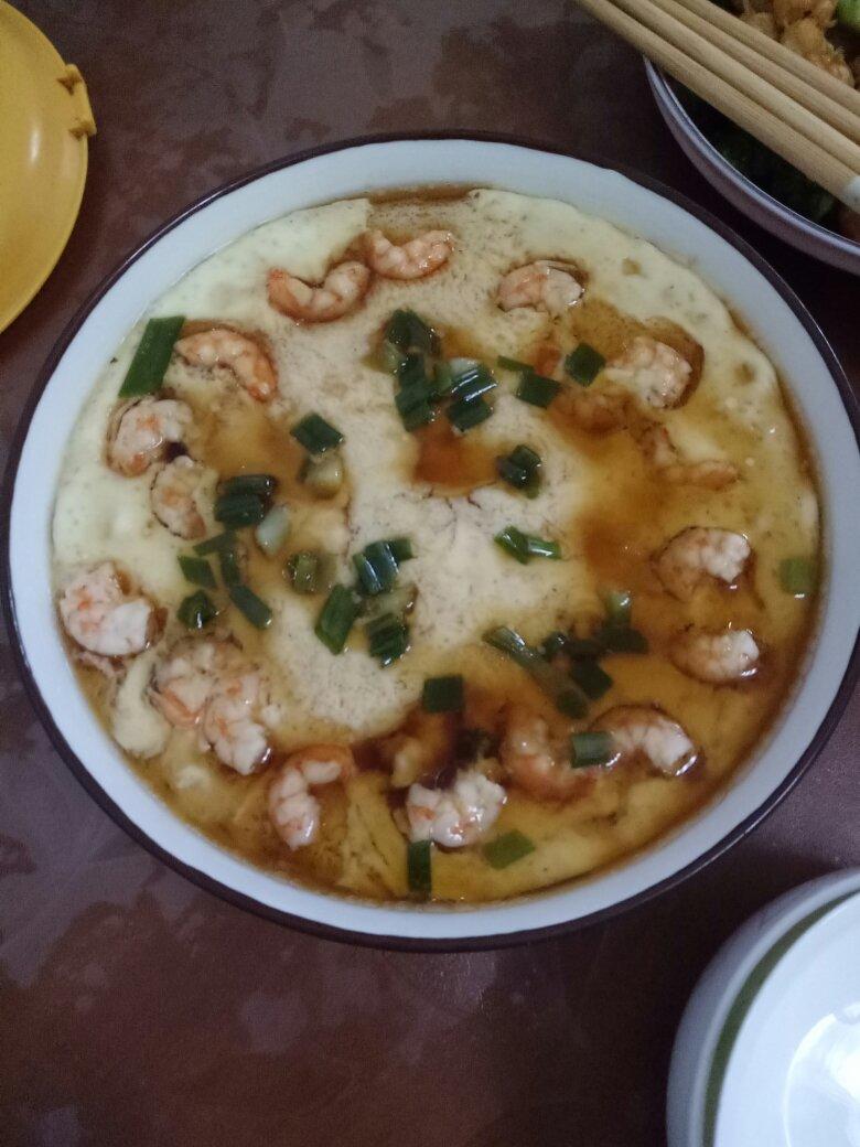 菠菜虾仁蒸蛋