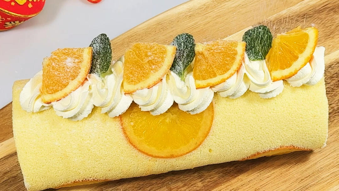 香橙蛋糕卷💕一口小清新甜而不腻