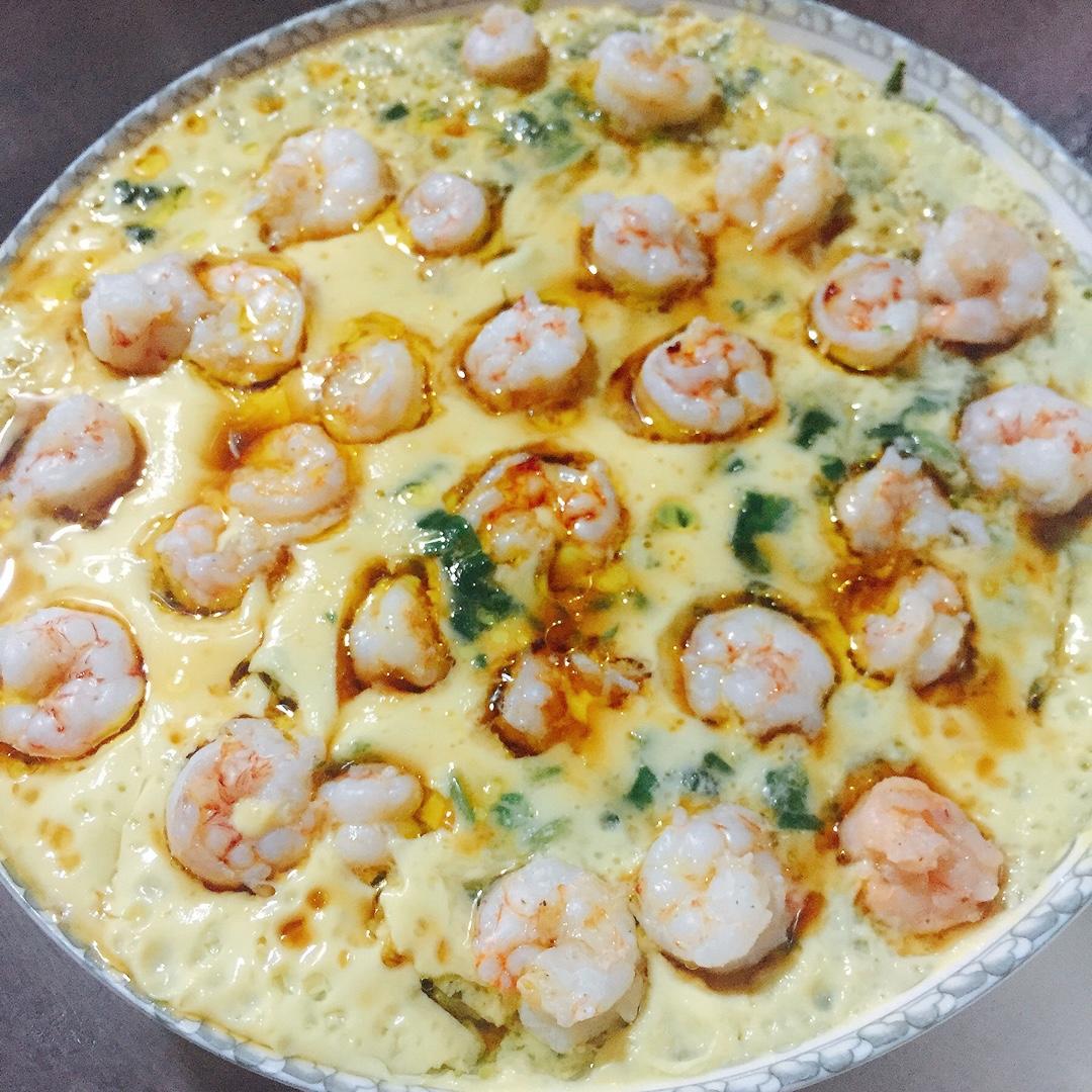 菠菜虾仁蒸蛋