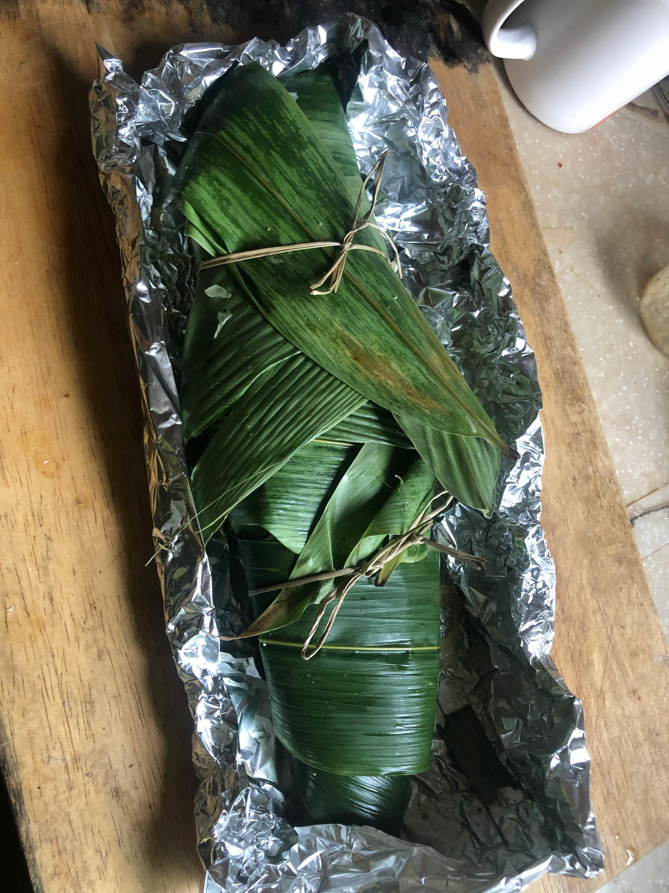 粽子叶橘香烤鲈鱼