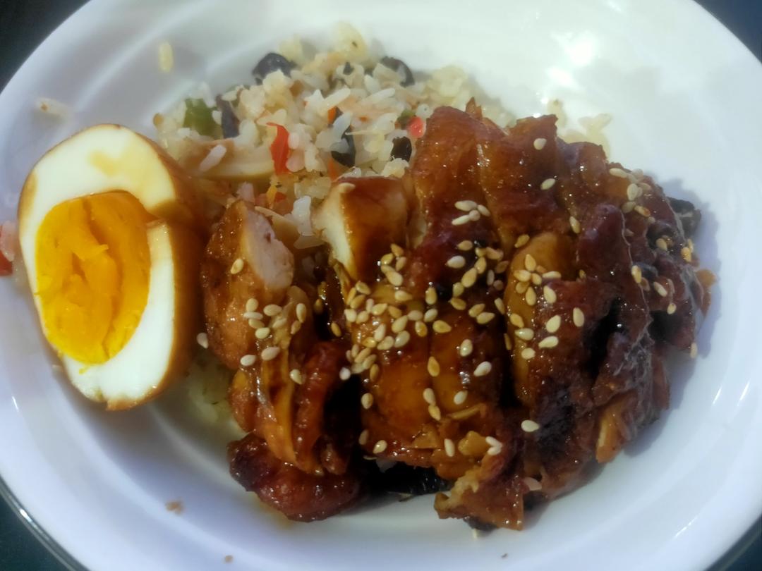 不放一滴油的照烧鸡腿饭