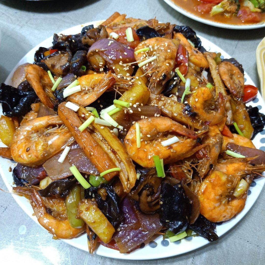 干锅香辣基围虾