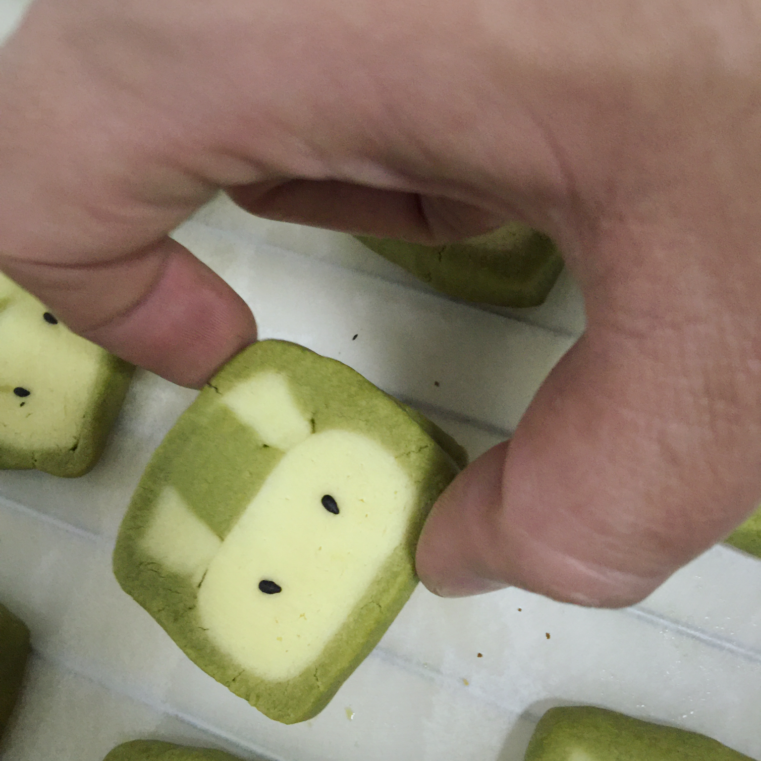 抹茶兔兔曲奇（比熊猫简单！超详细实物图+超良心手绘图）