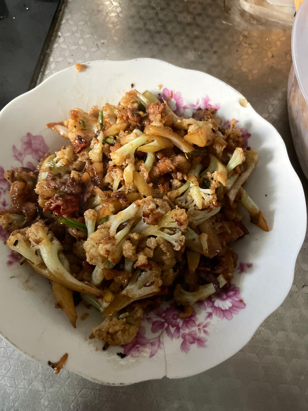 干煸菜花（花菜炒肉）