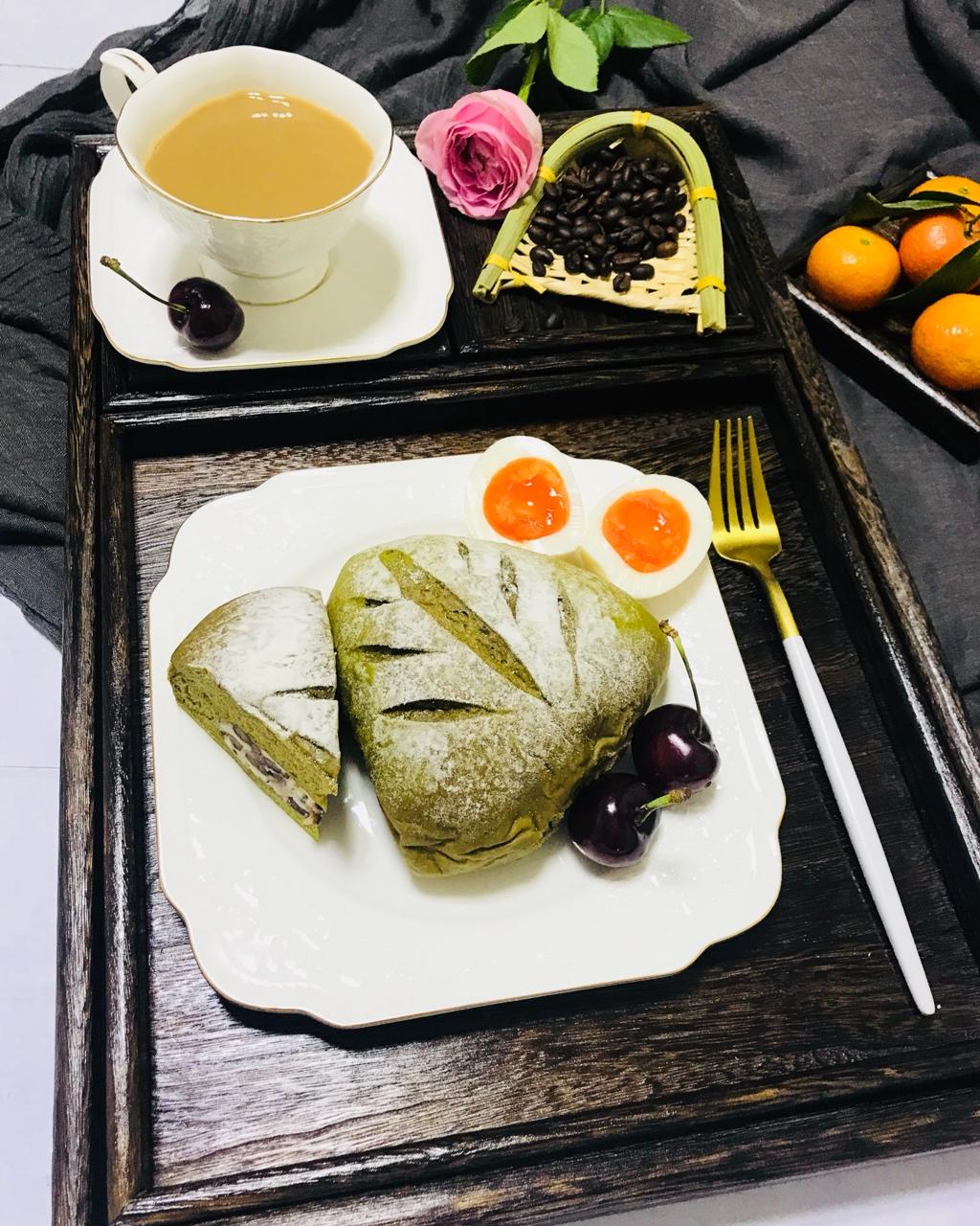抹茶蜜豆乳酪软欧