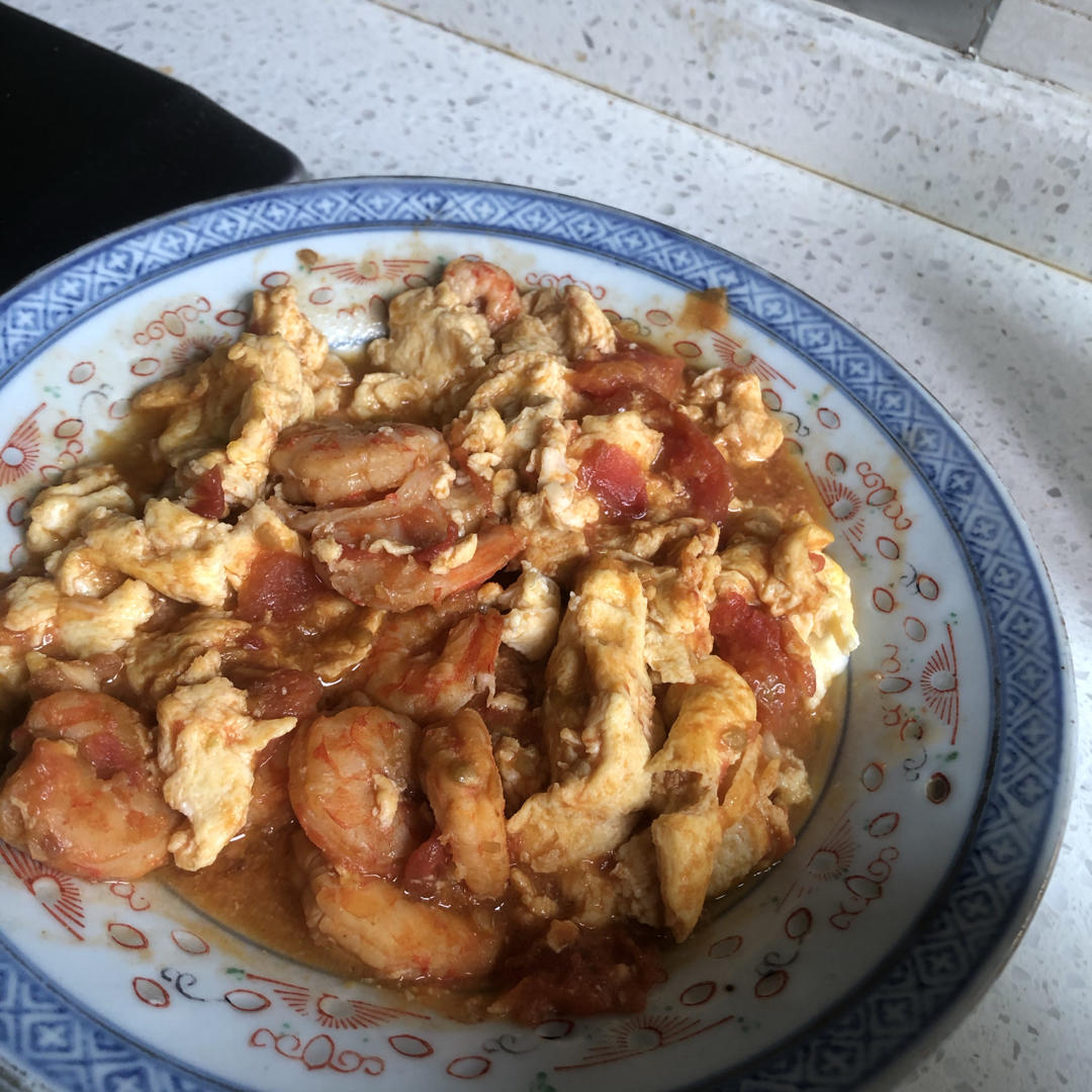 番茄炒蛋的升级版——番茄虾仁滑蛋