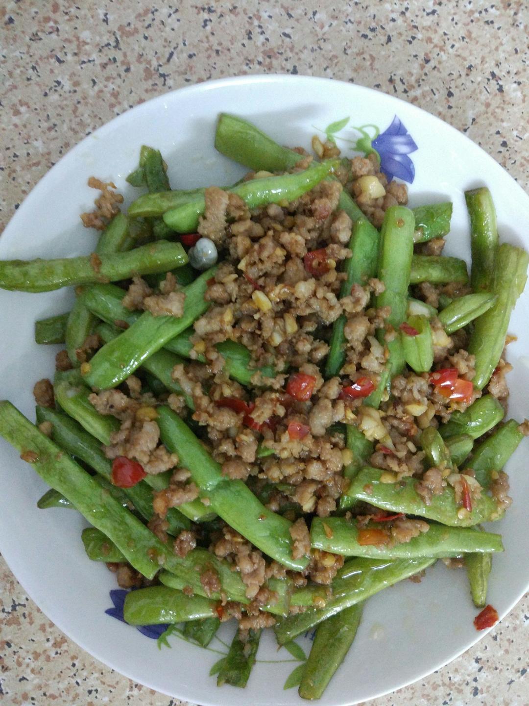 干煸肉末四季豆的做法