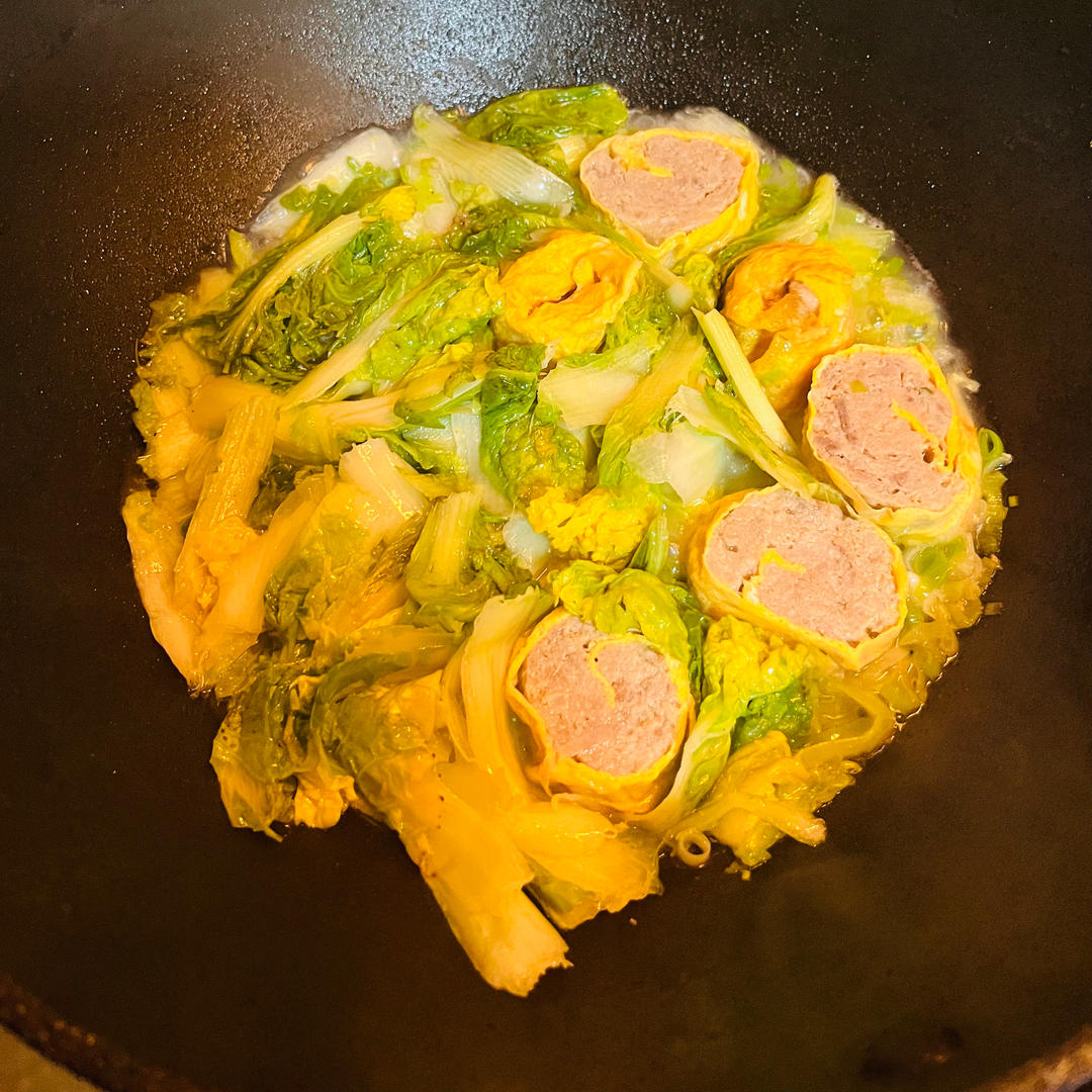 大白菜烧蛋饺