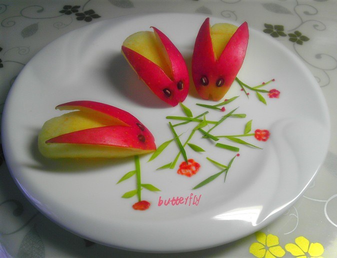 butterfly墨指含香做的兔子苹果