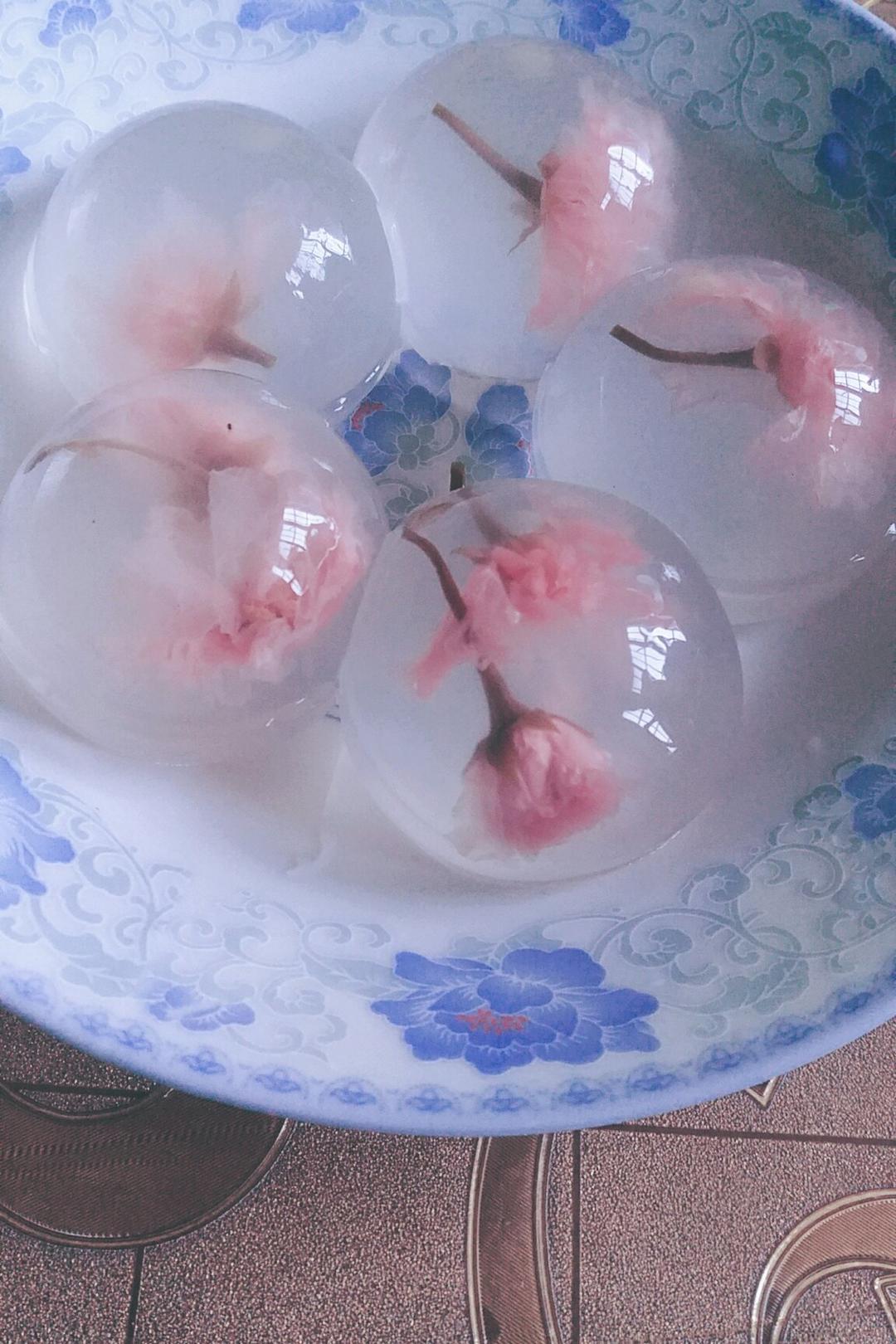 凉粉樱花果冻