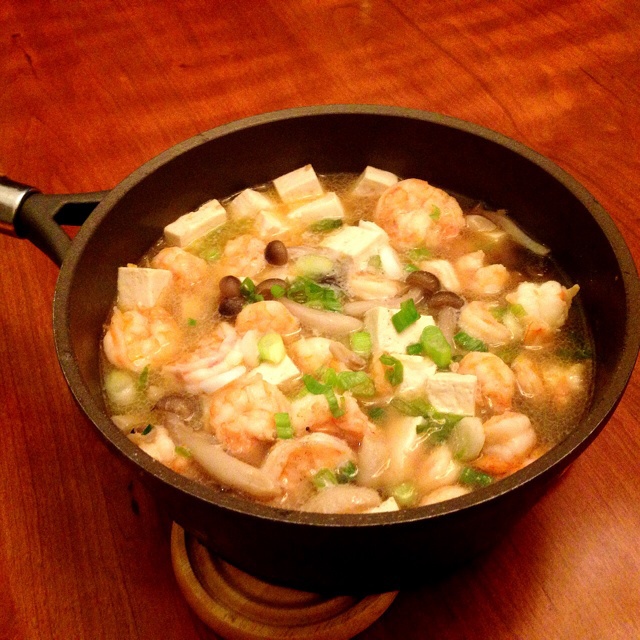 虾仁豆腐煲