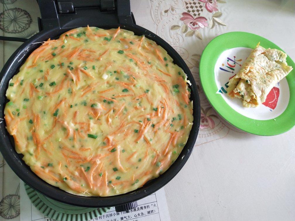 莲花桥做的电饼铛胡萝卜丝葱花鸡蛋饼