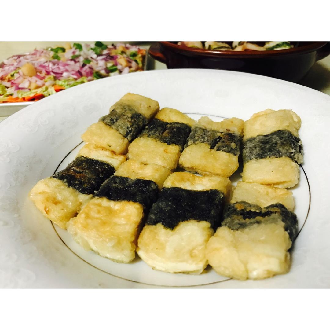海苔煎豆腐