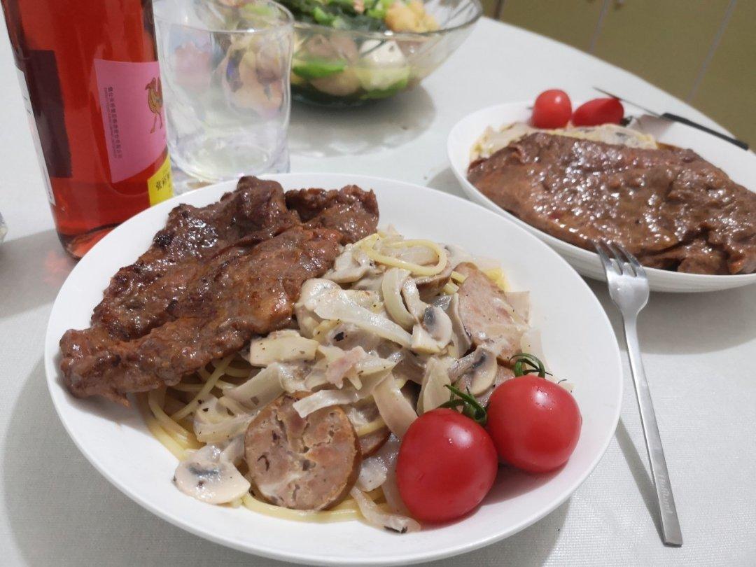 低卡伪白酱奶油培根蘑菇意大利面｜#Healthymeals# 减脂必撸02