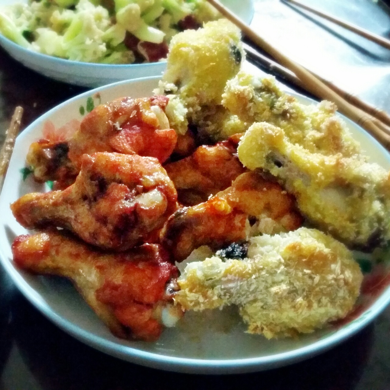 面包糠烤鸡翅