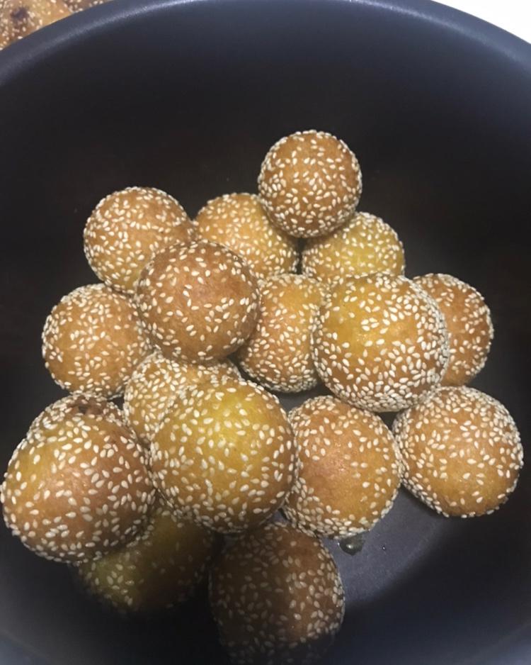 南瓜糯米粉空心麻球