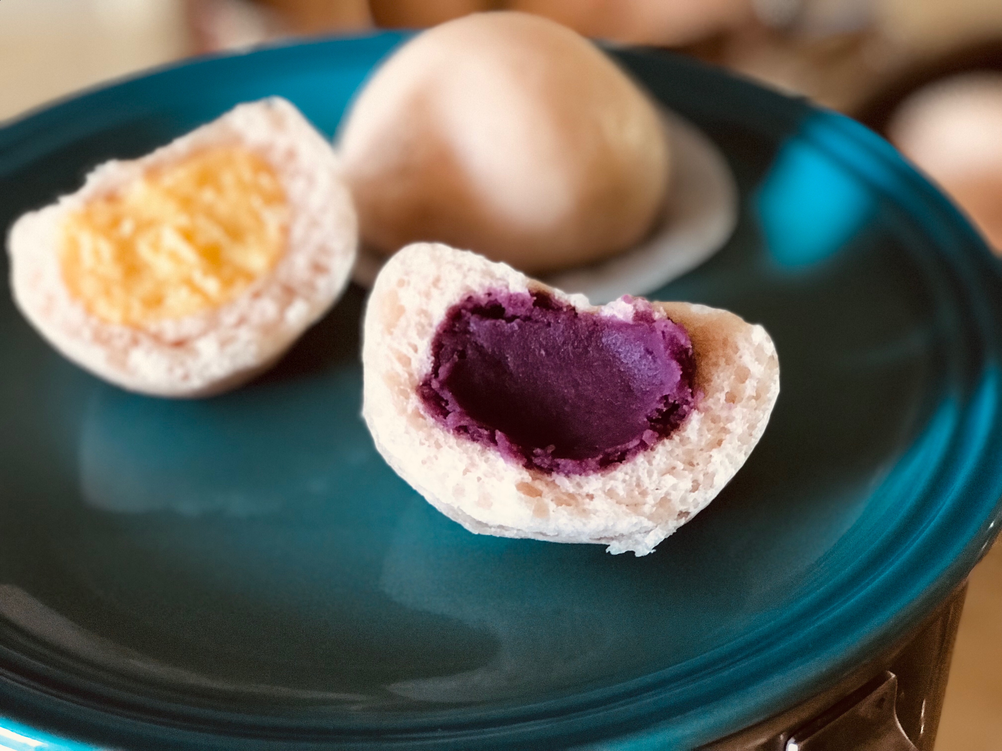 奶香紫薯包·奶黄包（低油低糖的做法