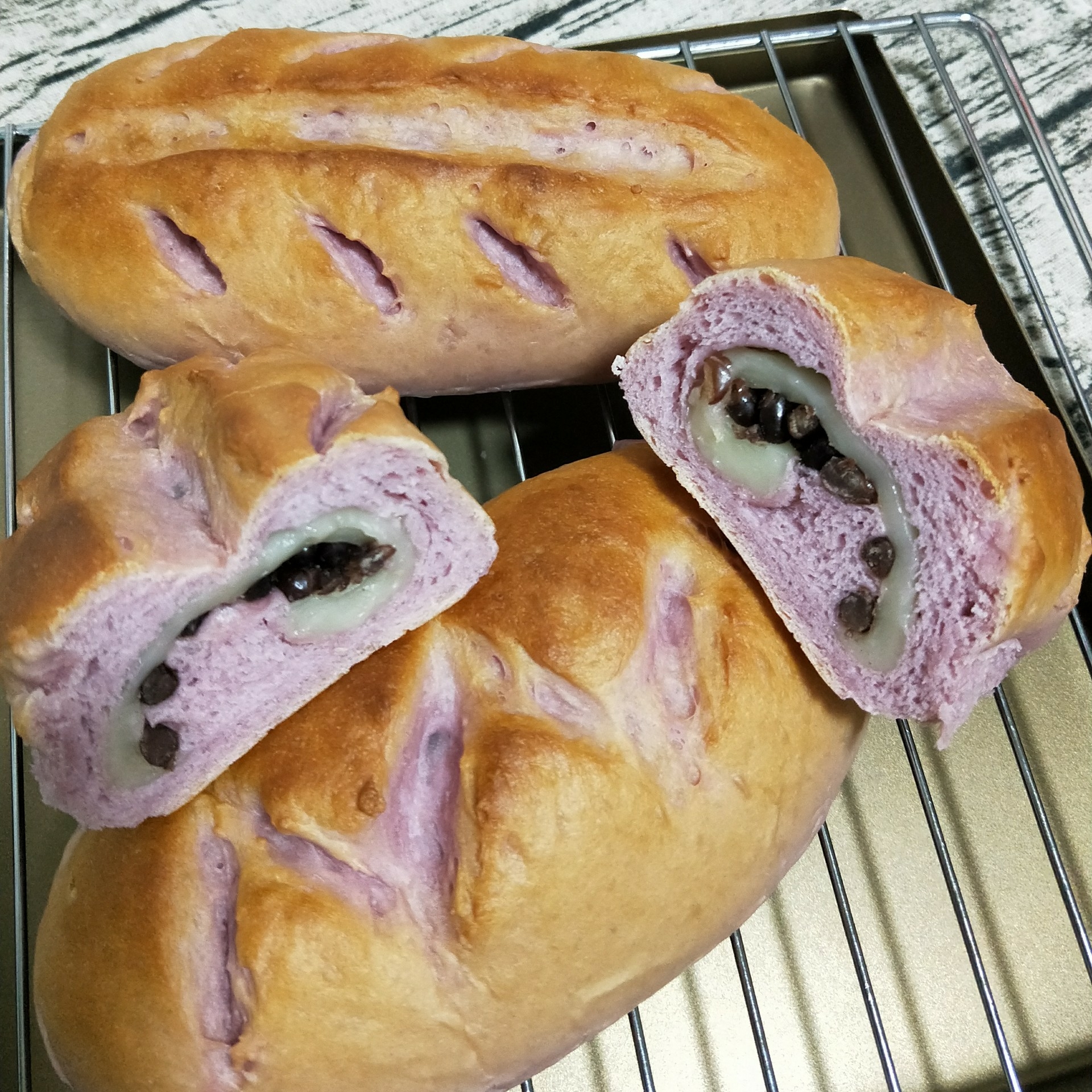 紫薯麻薯软欧（波兰种）的做法