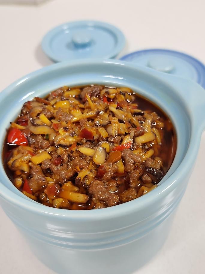 🥩自制香菇牛肉酱｜干净无添加，拌面封神！