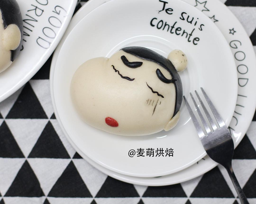 下厨房用户_fbyr做的(原创)蜡笔小新可爱表情花样馒头卡通包子