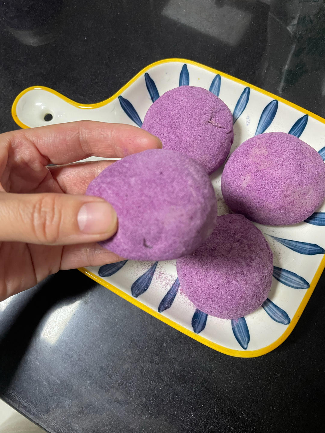 免烤箱！凉了也不硬！糯叽叽的芋泥肉松麻薯！