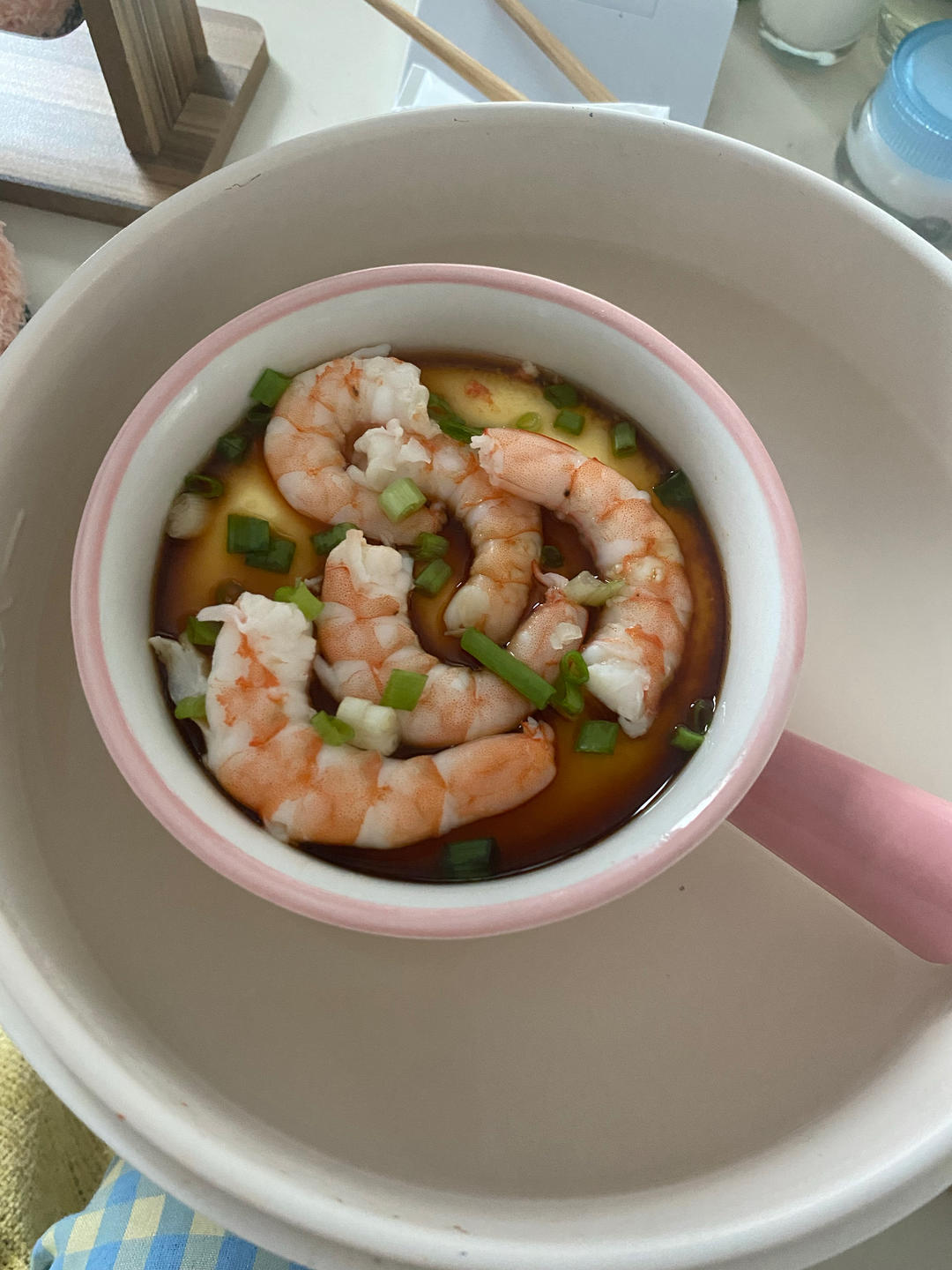 虾滑蒸蛋～最适合小孩子的美食