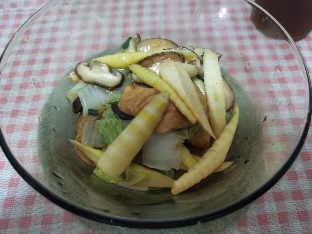 香菇竹笋炒油面筋